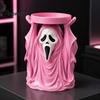 Dark Aesthetic Candle Base Halloween Grim Reaper Holder, Spooky Screaming Ghost Candlestick Tealight Unique Holiday Gift Table Centerpiece for Indoor
