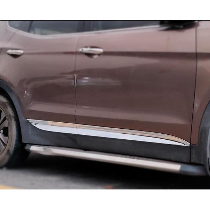 Steel Side Door Body Molding Trim For Hyundai IX45 SantaFe 2013 2014 2015 2016 2017 2018 Decoration Strip Exterior Accessories