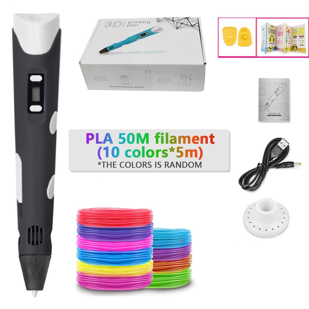 3D Pen Adjustable Spinning Speed For Children 3D Drawing Printing Pens with LCD Screen PLA 1.75mm Filament Toys For Kid DIY Gift