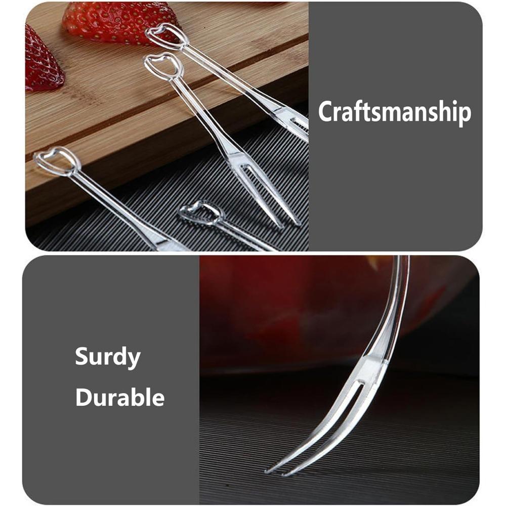 1000PCS Disposable Plastic Fruit Forks, Cake Forks, Mini Cocktail Tasting Forks, Thickened Forks for Fruits, Desserts, Cheese Cubes, Snacks