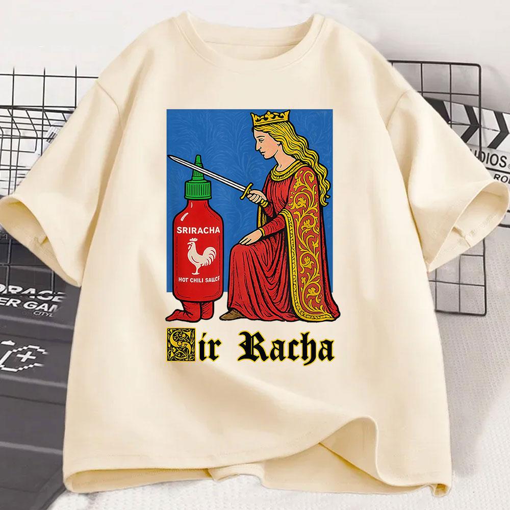 Sir Racha Lustiges Chili-Soße Grafik T-Shirt Herren Damen Kleidung Hohe Qualität Lässig Baumwolle Kurzarm T-Shirts Mode T-Shirts