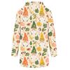Women's Christmas Print Long Sleeve Hooded Sweatshirt with Festive Holiday Design