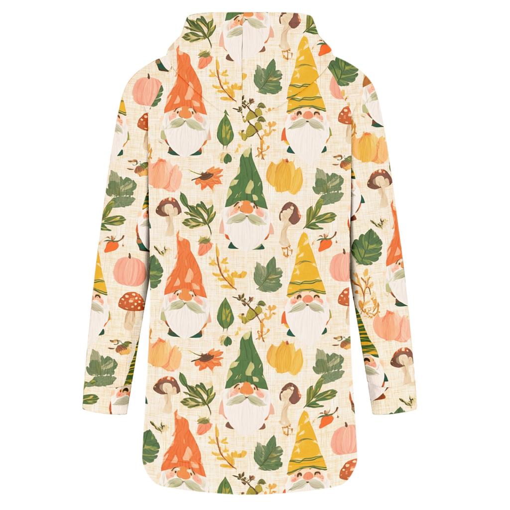 Women's Christmas Print Long Sleeve Hooded Sweatshirt with Festive Holiday Design