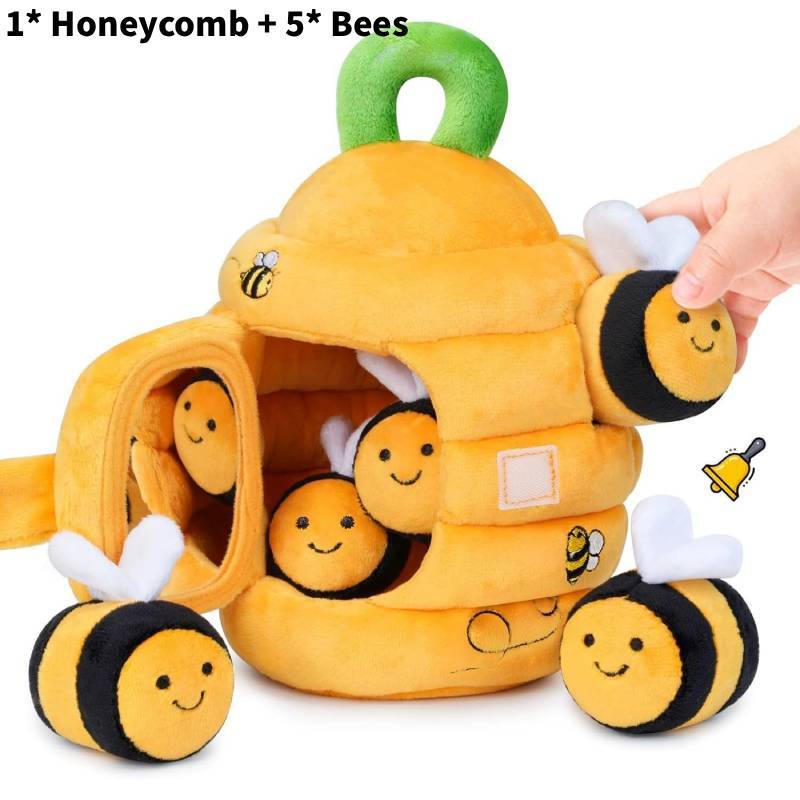 Plush Toy Bee House Sensory Fine Motor Skills Interactive Doll For Kids And Parent Play