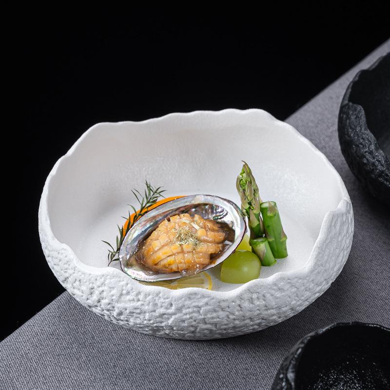 Ceramic Plate Creative Rock Pattern Alien Fruit Salad Plate El Restaurant Deep Plate Premium Dessert Bowl Ceramic Tableware