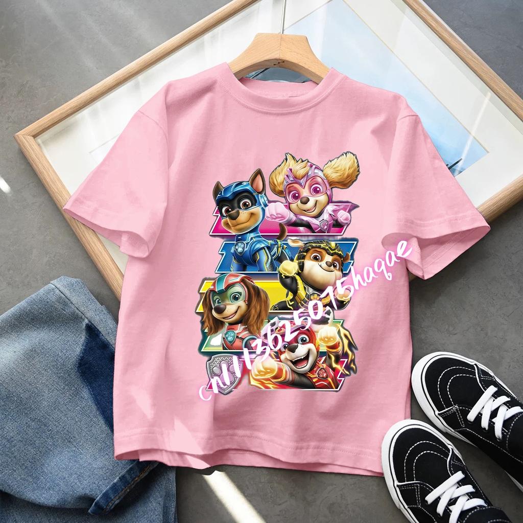 New PAW Patrol Children's Cotton Short-Sleeved Boys' Sports Shirt Girls' Casual Top Cartoon Print Summer T-Shirt Cartoon Print
