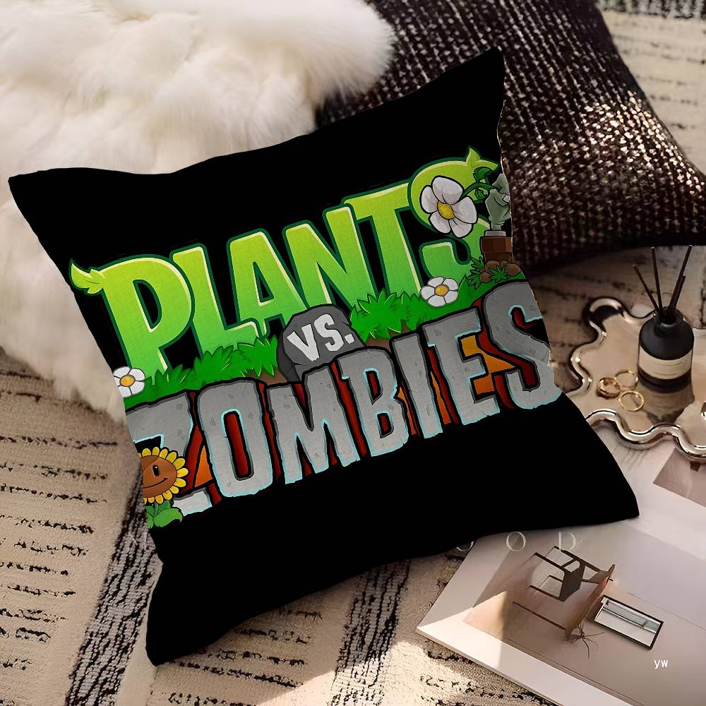 Classic Game PPlants Vs ZZombies Cushion Cover Polyester Sofa Cushions Decorative Throw Pillows Home Decoration Pillowcover