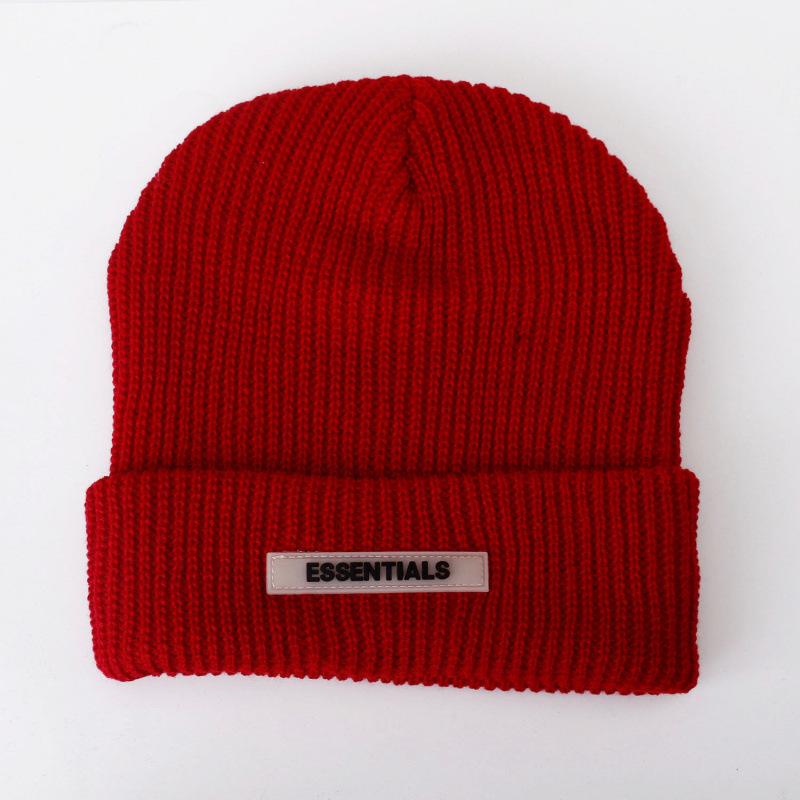 Essentials Knitted Hat Alphabet Wool Hat Knitted Hat Big Head Circumference Beanie Hexagonal Melon Vest Hat