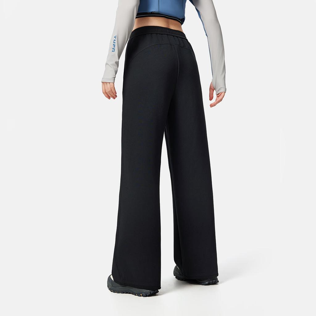 Li Ning Fitness Series Straight Leg Simple Versatile Solid Color Mid Waist Casual Knit Sports Pants Women pants AKLV970-3