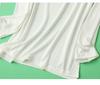 Top Pijama 100% Mătase de Dud cu Decolteu Rotund Jos și Mâneci Dreptate de Nouă Puncte - Tricou Subțire de Vară pentru Femei