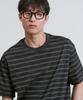 Ousa Striped Round Short Sleeve T-Shirt 3 Colors