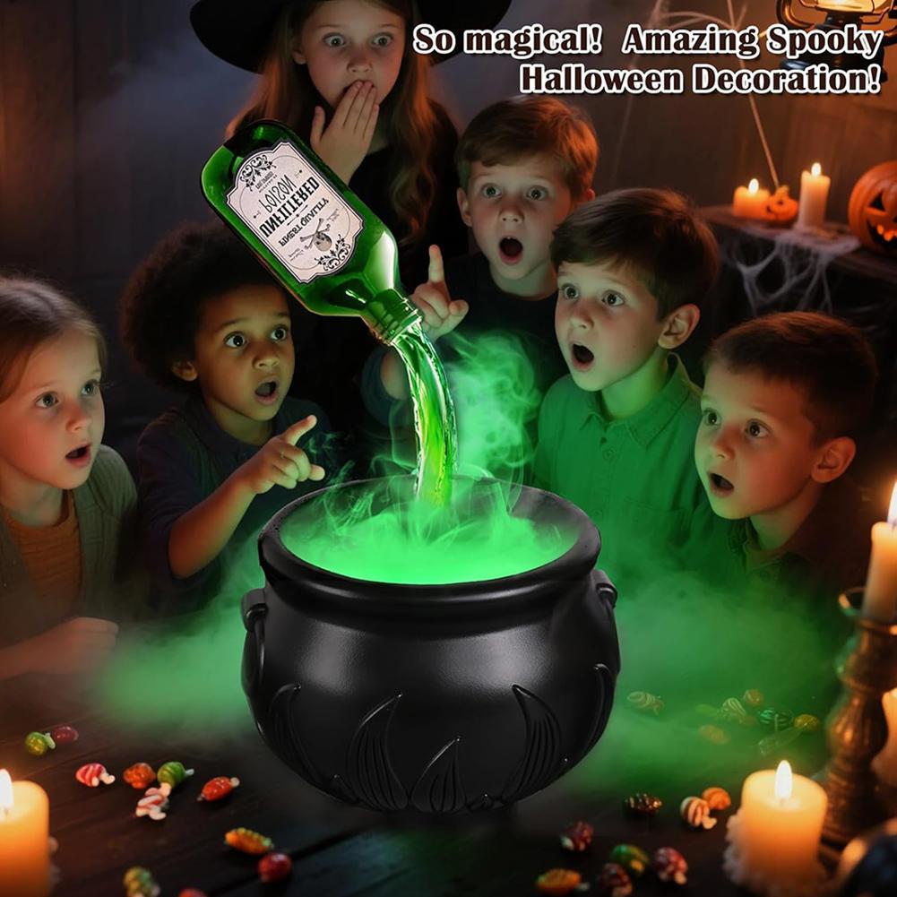 Witches Cauldron With Bubbling Brew Complete For Halloween Kit For Horror Atmospheric For Halloween Party Display