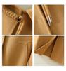2024 Autumn/Winter Women's Double-Sided Wool Coat: Mid-Length, Stylish Lapel, New Chinese Style, Fashionable Australian Wool