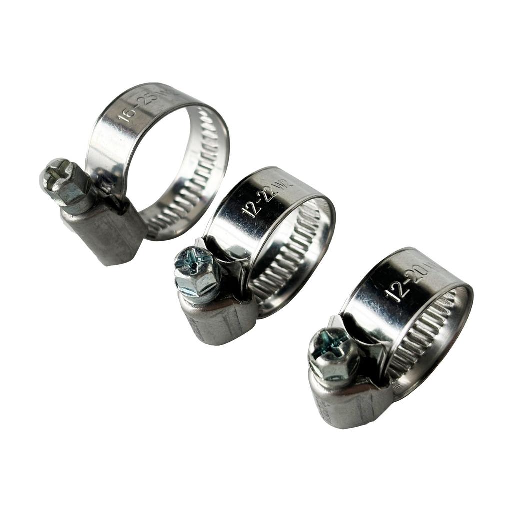 Set of worm clamps W2 Ø12-20 mm, width 12 mm 10 pcs - stainless steel