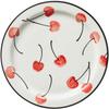 Banko Ware Morning Plate, Cherry Red, Diameter: Approx. 20.5cm, Microwave-Safe, Made In Japan, Product Number 19149