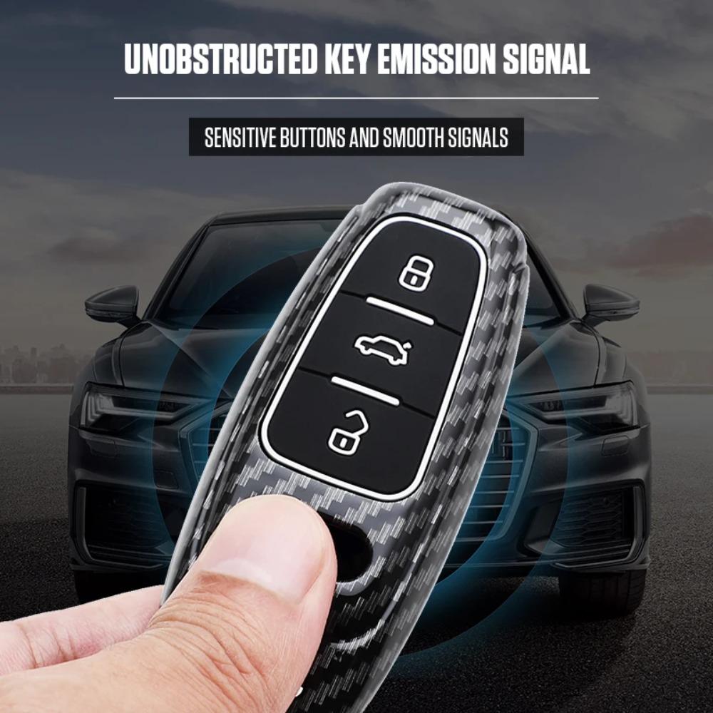 ABS Carbon Autoschlüssel Etui Hülle Tasche Schale Q8 RSQ8 A6 C8 S6 RS6 A7 S7 RS7 A3 8Y A8 D5 4N RS E-tron GT Q4 Q7 4M Zubehör