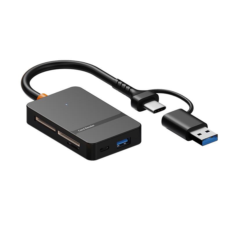 Apple-Compatible 8-in-1 USB 3.0 Dual-Head Type-C Card Reader & Expansion Dock