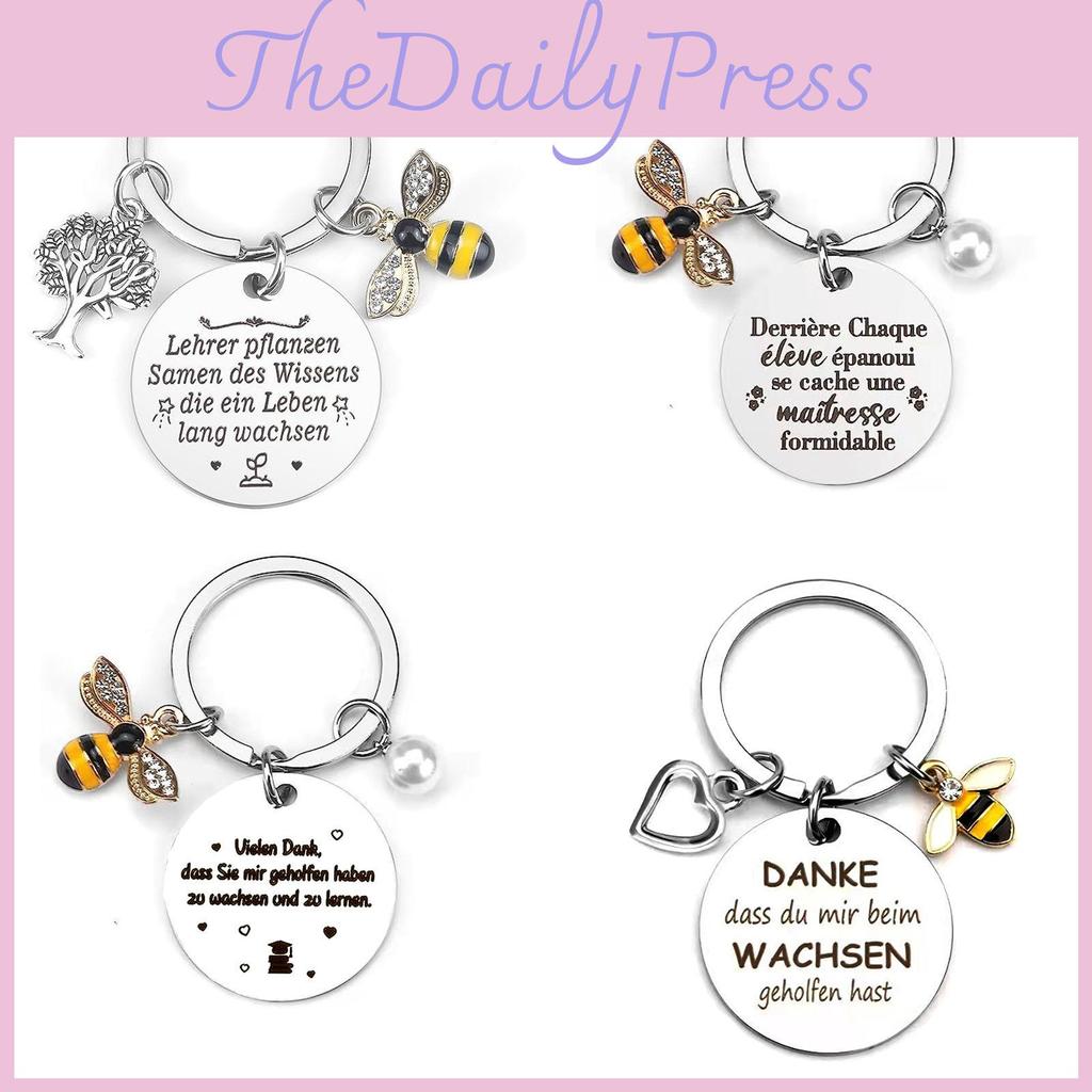 Kreativer und charmanter Edelstahl-Bienen-Schlüsselanhänger, ideal für Lehrergeschenke