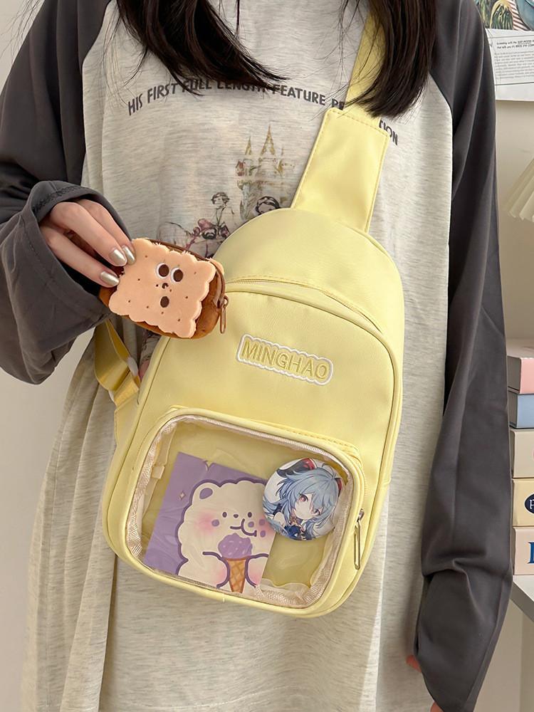 Cute Cartoon Small Clear Jelly Bag With Zipper Closure For Daily Use