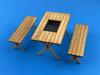 Kobaani Model Studio Sweet Style Series Barbecue Table and Chairs Wooden Miniature Kit 1/24 (2 Chairs) SS-047