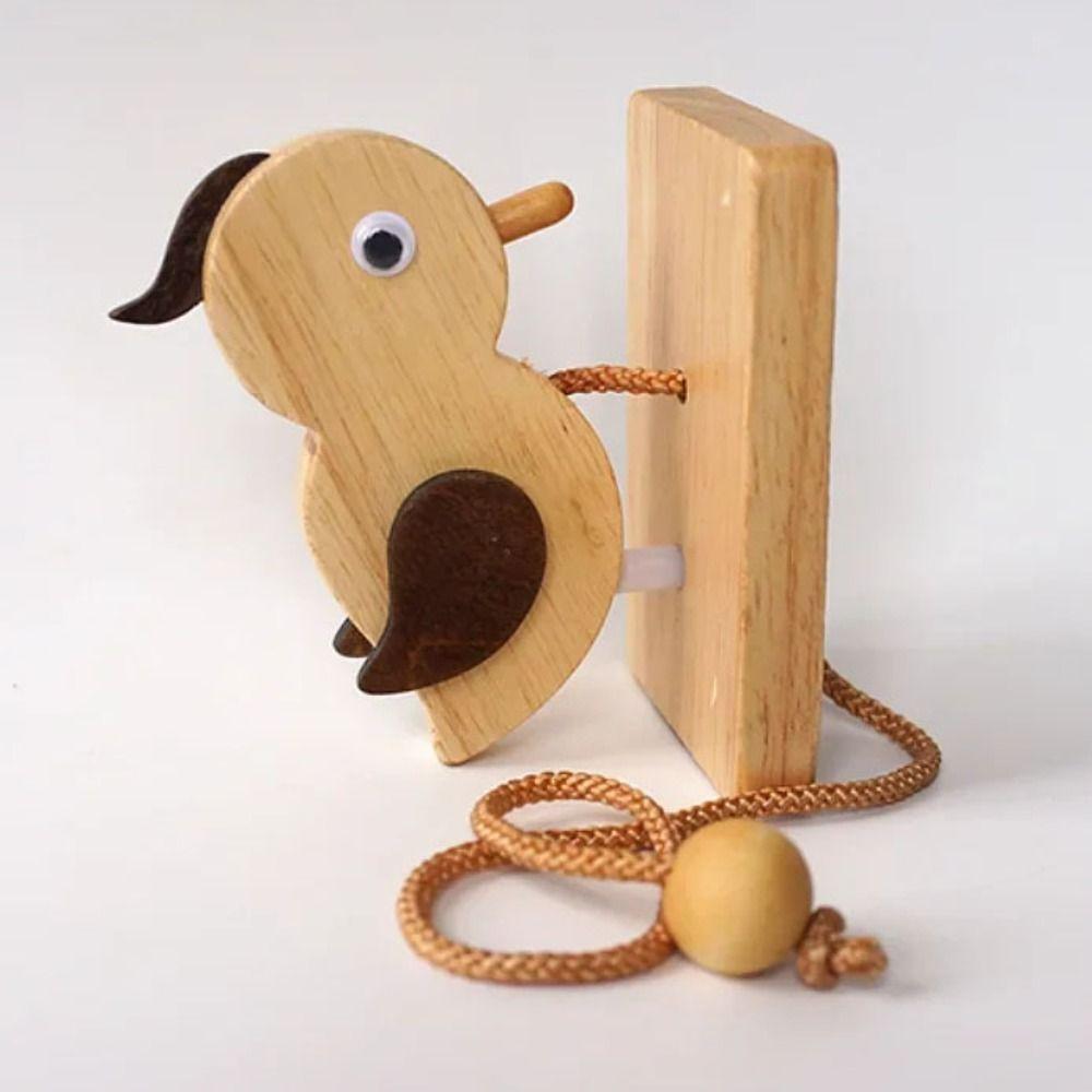 Housewarming Door Knocker Retro Wooden Woodpecker Easy Installation Pendant Doorbell Gift