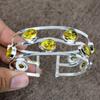 Citrine Gemstone Handmade 925 Sterling Silver Cuff Bangle Adjustable KKG-270