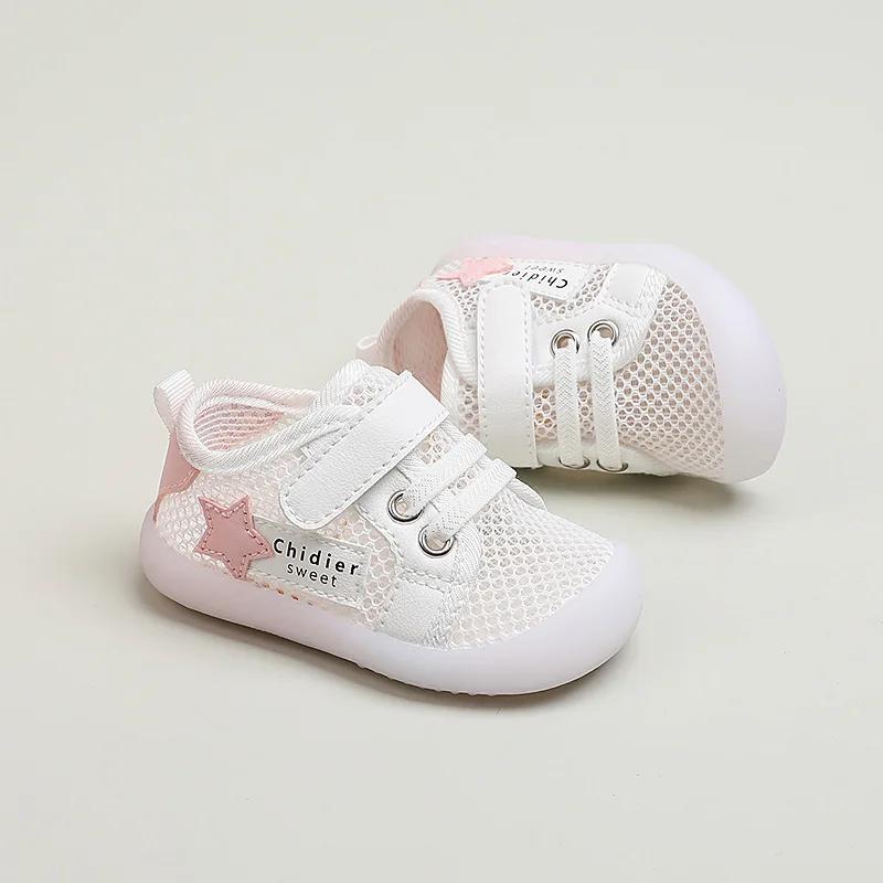 Kids Shoes Boys Girls Breathable Soft Bottom Casual Shoes Breathable Mesh Anti-slip Wearable Toddler Baby Shoes