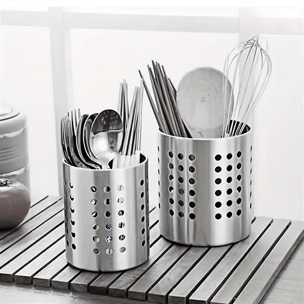 Stainless Steel Utensil Holder 1pc Durable Kitchen Organizer for Chopsticks, Spoons & Whisks, Ideal for Home & Restaurant Use