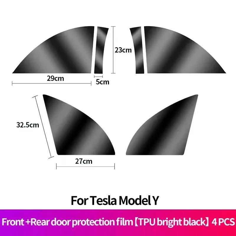 For Tesla Model 3 Model Y Car Rear Door Triangle Pre-cut Anti-Scratch Protective Film Refit Accessories TPU Transparent Sticker