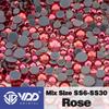 VDD High-Quality Mixed Size Rhinestones: SS6-SS30 Glass Crystal Hot Melt Adhesive Flat Back