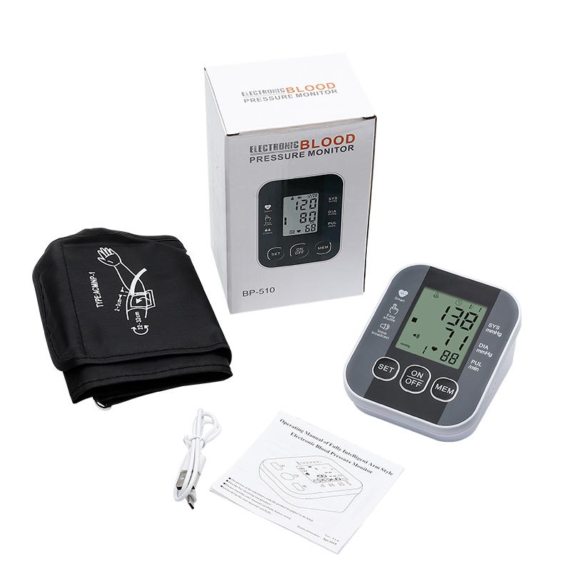 Arm Automatic Blood Pressure Monitor BP Sphygmomanometer Portable LCD Screen Digital Blood Pressure Monitor for Health Care
