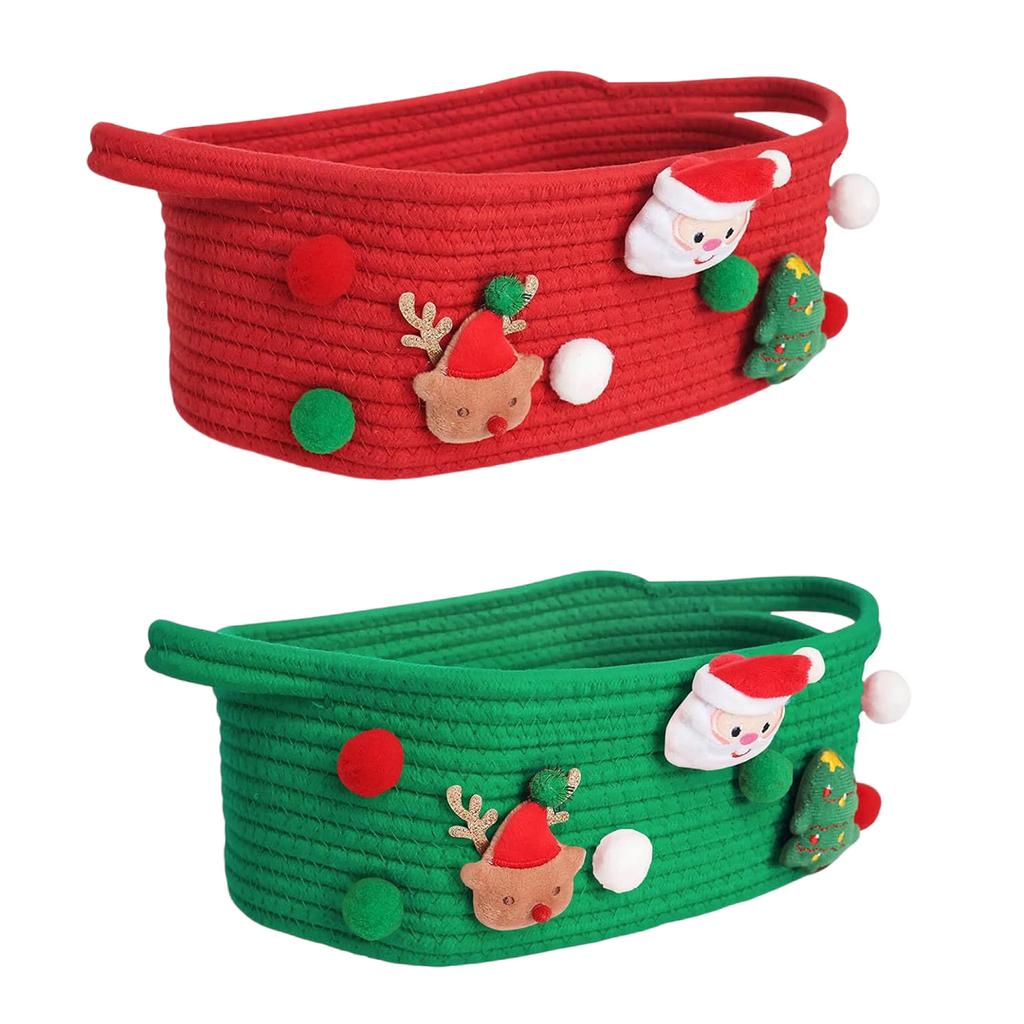 Christmas Themed Storage Basket for Storing Small Items Gift Holder Large Capacity Organizer for Home and Office