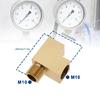 Double Port Brass T Piece Adapter M10x1 Male Thread Oil Pressure Gauge Connector Fitting Universal Vehicle Compatibility