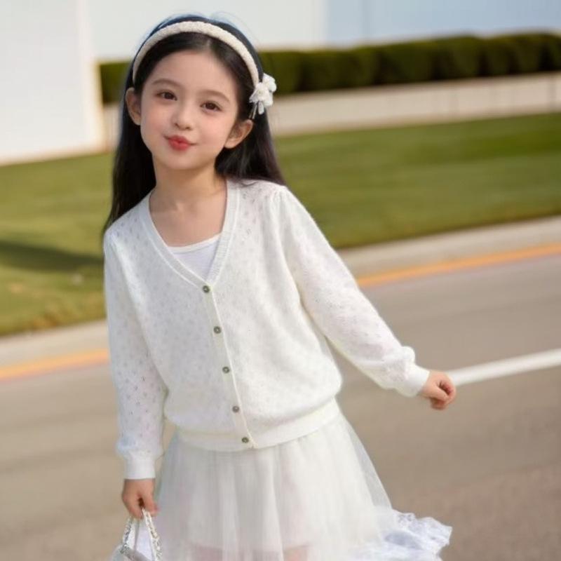 Stylischer Sommer-Strickcardigan für Mädchen - Sonnenschutz für mittlere und große Kinder