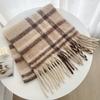 Korean Version of Plaid Tassel Imitation Cashmere Scarf for Women's Winter Japanese Students, Versatile Fashion Shawl for Couples, Warm Scarf