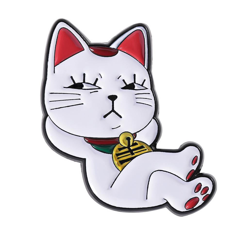 Cartoon Cute Styling Lucky Cat Alloy Brooch Enamel Pins Personalized and Trendy Metal Badge Accessories Funny Gifts