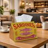 1pc Vintage Pop Art Tissue Holder- Yellow Sardines Fish Napkin Storage Box, Ideal for Rolls/Facial Tissues/Single Sheets, Versatile Storage Solution F