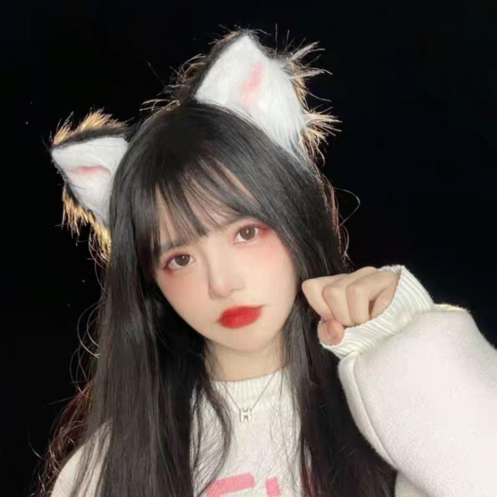 Cat ear hairpin simulation animal ear fox ear cat headdress Japanese cute plush headband hair accessories play