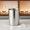 Stainless Steel Ice Bucket SingleWalled Cylindrical Rolled Rims Drinkware Container