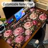 Floral Garden Theme Personalized Mouse Pad Custom Name Text Non Slip Desk Pad For Laptop Office Desktop