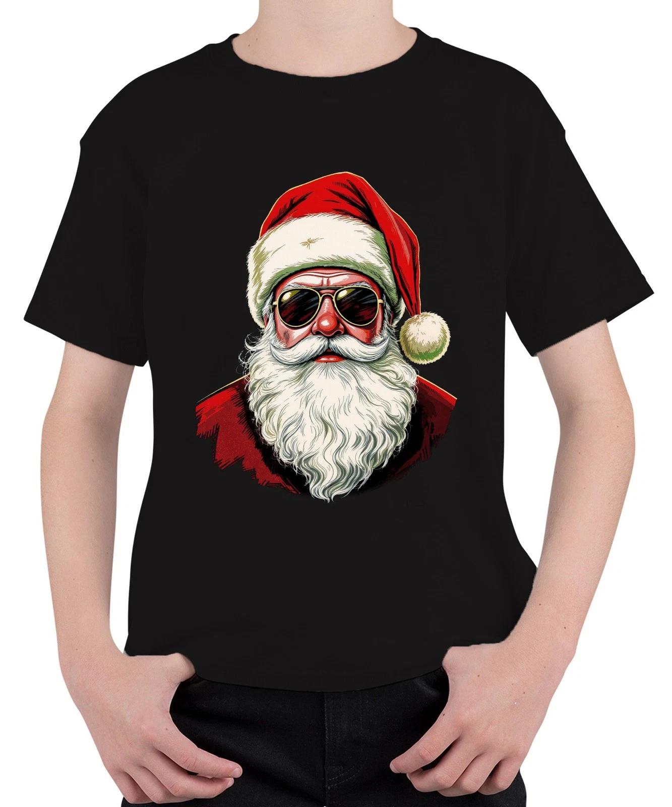 Weihnachtsmann Sonnenbrille Cool Hipster Retro Vintage Santa Mütz Unisex Kinder M