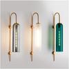 Mid-Century Modern Wall Sconce, Frosted Gray Glass & Gold Long Arm Wall Light, E26 Base, for Bedroom, Living Room(White)