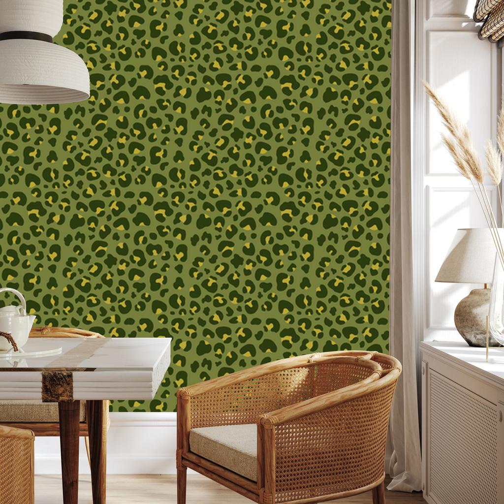 Olive and Lime Green Leather Wallpaper for Living Room and Bedroom 50x1000