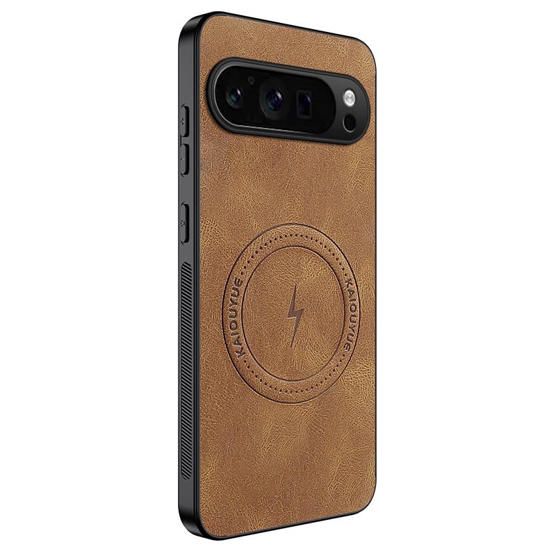For Google Pixel 9 Pro XL New Leather Matte Frosted Magnetic Phone Case For Google Pixel 9 Pro XL Shockproof Bumper Soft Cover