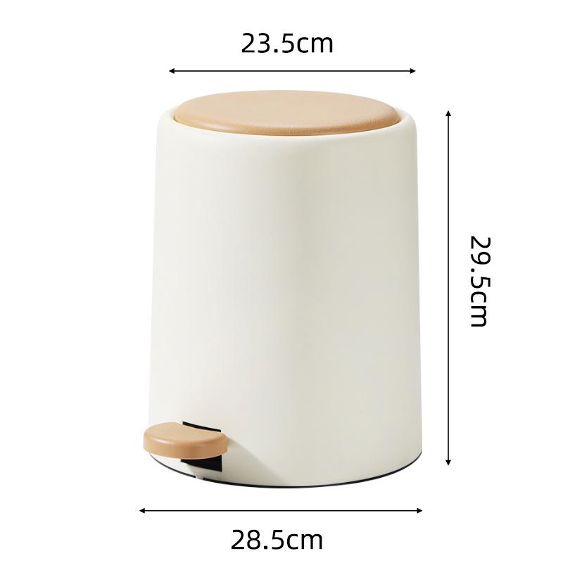 8L Treadle Wastebasket Plastic with Lid Recycle Bin Solid Color Diy Trash Kitchen Living Room Bathroom Trash Can Household Items 8L