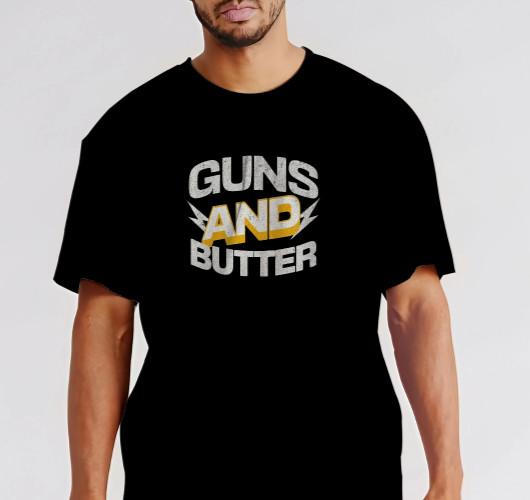 GUNS AND BUTTER Retro Logo T-Shirt Sizes S-5XL Unisex T-Shirt XL
