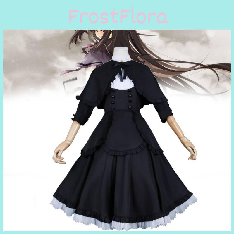 Puella Magi Madoka Magica Akemi Homura Cosplay Dress With Polyester Fabric For Anime Role Play