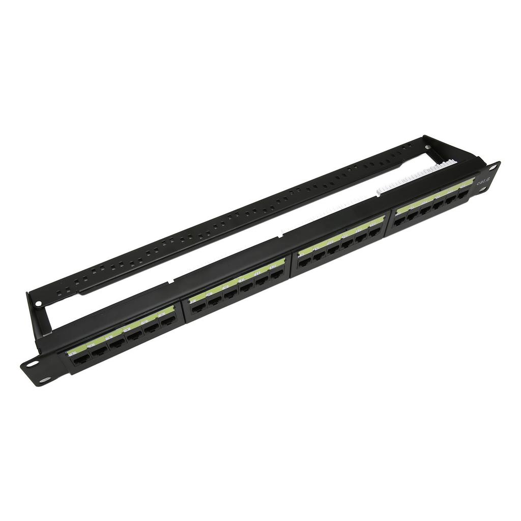 CAT6 24 Ports Network Patch Panel Supports 10G Ethernet RJ45 Network Patch Panel for 19in Standard