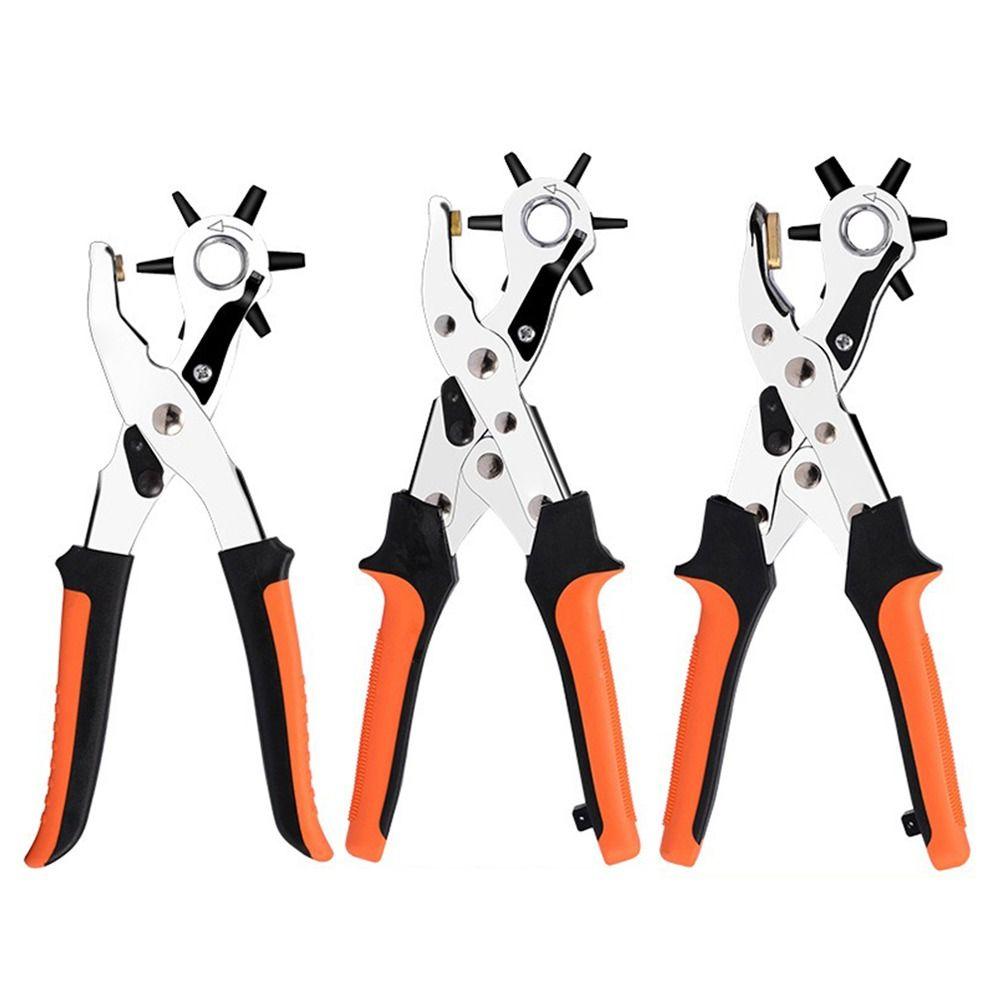 Useful Metal Leather Hole Punch Pliers Handheld Revolving Hole Punching Tool Adjustable Ergonomic Handle Hole Puncher