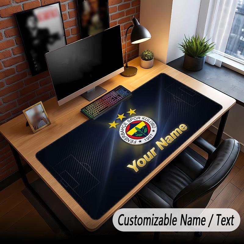Large Mouse Pad Fenerbahçe FC Print Custom Name Text Desk Mat for Office Gaming